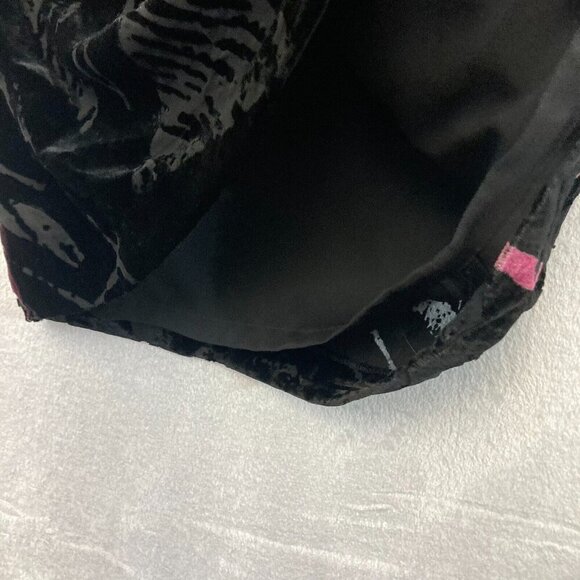 Linda Allard Ellen Tracy Velvet Burnout Dress Size 4 Silk Black Art Long Sleeve - Picture 9 of 15